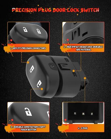 OE 15823977 Door Lock Switch Compatible with 2009-2010 for Chevy Malibu Front Driver Side 2008 for Chevy Malibu New Body Style Front Driver Side in Kuwait