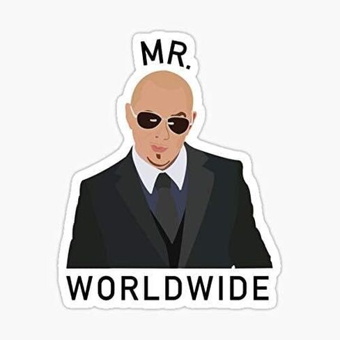 ملصق Pitbull Mr Worldwide - ملصق جرافيك - تلقائي، جدار، كمبيوتر محمول، خلية، ملصق شاحنة للنوافذ، السيارات، الشاحنات in Saudi Arabia