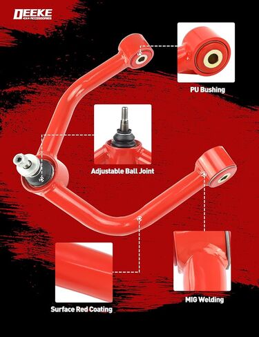 2-4" Lift Front Upper Control Arms for 2004-2023 Nissan Titan.2005-2019 Nissan Armada, Heavy Duty Suspension Arms with Pre-Installed PU Bushings, Red(2PCS) in Kuwait