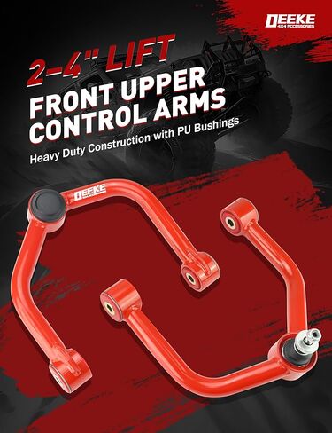 2-4" Lift Front Upper Control Arms for 2004-2023 Nissan Titan.2005-2019 Nissan Armada, Heavy Duty Suspension Arms with Pre-Installed PU Bushings, Red(2PCS) in Kuwait