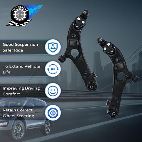 أذرع التحكم POWERGEAR، طقم توجيه تعليق 6 قطع، ذراع تحكم أمامي سفلي مع وصلة كروية، قضبان ربط خارجية متوافقة مع 2013-2018 Hyundai Santa Fe، 2014-2015 Kia Sorento in Kuwait