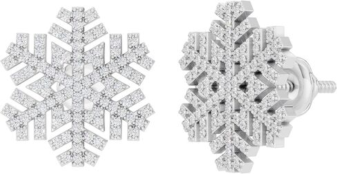 Dazzlingrock Collection 0.35 Carat (ctw) Round White Diamond Snowflake Stud Earrings for Women in 925 Sterling Silver in Kuwait