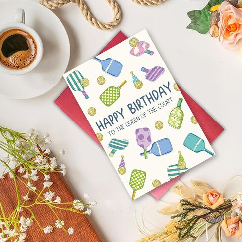 Pickleball Birthday Card for Woman, Birthday gift for Pickleball Lovers, Happy Birthday Queen of the Court in Saudi Arabia