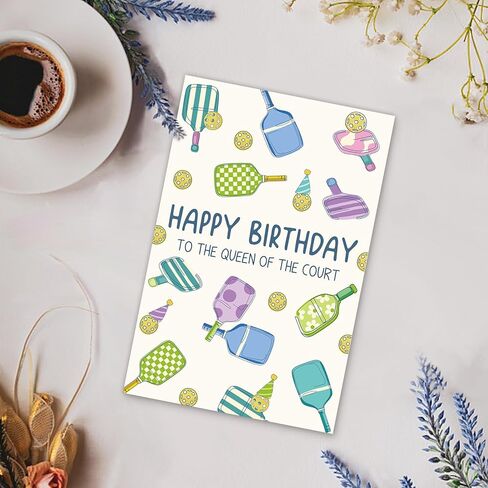 Pickleball Birthday Card for Woman, Birthday gift for Pickleball Lovers, Happy Birthday Queen of the Court in Saudi Arabia