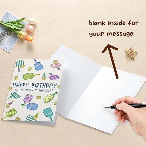 Pickleball Birthday Card for Woman, Birthday gift for Pickleball Lovers, Happy Birthday Queen of the Court in Saudi Arabia