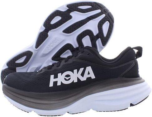Hoka Men's Clifton 9 Sneaker, Black/White, 10 Wide in Kuwait