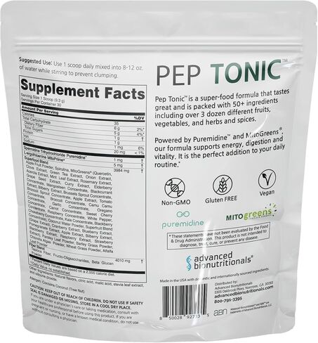 Advanced Greens Plus Powdered Superfood Formula 50 Fruits, Vegetables, Herbs, and Superfoods - Vegan, Vegetarian - 9.84 OZ - 279 g in Kuwait