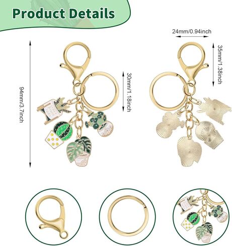 Funny Plant Keychain Plant Lover Gifts for Women Succulent Potted Cactus Charms Keychain for Purses Plants Lady Gifts Cute Green Plants Key Chain Bag Charms Cool Car Keychains Gardening Gift in Saudi Arabia