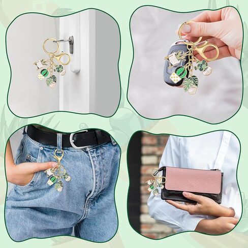 Funny Plant Keychain Plant Lover Gifts for Women Succulent Potted Cactus Charms Keychain for Purses Plants Lady Gifts Cute Green Plants Key Chain Bag Charms Cool Car Keychains Gardening Gift in Saudi Arabia