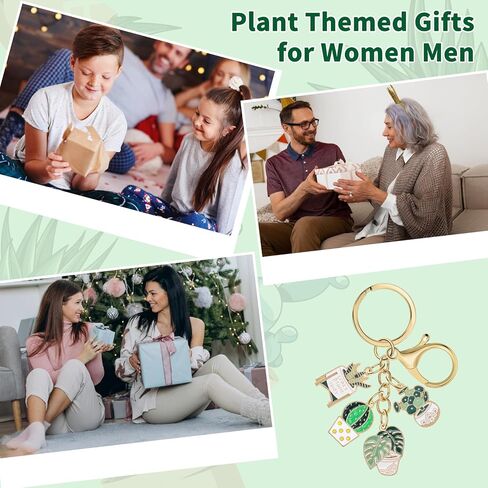 Funny Plant Keychain Plant Lover Gifts for Women Succulent Potted Cactus Charms Keychain for Purses Plants Lady Gifts Cute Green Plants Key Chain Bag Charms Cool Car Keychains Gardening Gift in Saudi Arabia
