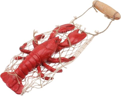 Garneck Red Lobster Wall Art Hanging Decor - Nautical Resin Sculpture Pendant for Living Room and Bedroom - Unique Lobster Serving Tray Statue for Coastal Home Decor in Saudi Arabia