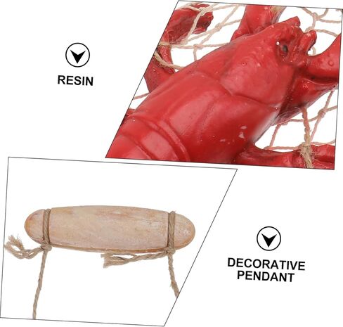 Garneck Red Lobster Wall Art Hanging Decor - Nautical Resin Sculpture Pendant for Living Room and Bedroom - Unique Lobster Serving Tray Statue for Coastal Home Decor in Saudi Arabia