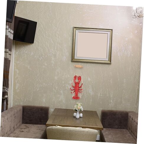 Garneck Red Lobster Wall Art Hanging Decor - Nautical Resin Sculpture Pendant for Living Room and Bedroom - Unique Lobster Serving Tray Statue for Coastal Home Decor in Saudi Arabia