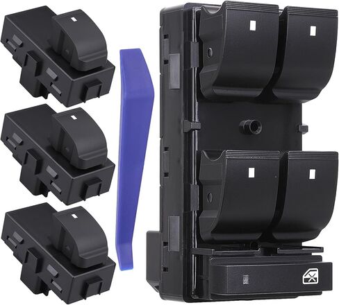 Driver Side Power Window Switch & 3 Pcs Passenger Window Switches, Compatible with 2007-2013 Chevy Silverado/GMC Sierra 1500 2500HD 3500HD/2009-16 Chevrolet Traverse/2010-13 Yukon/2008-11 HHR in Saudi Arabia
