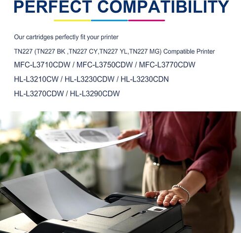 TN227 Black Toner Replacement for Brother TN227BK TN-227 HL-L3210CW HL-L3230CDW HL-L3290CDW MFC-L3710CW MFC-L3750CDW MFC-L3772CDW Printer (2-Pack) in Kuwait