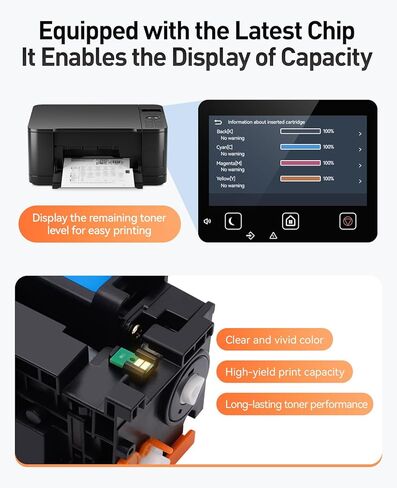 075 Toner Cartridge Set 4-Pack with Chip Replacement for Canon 075 075H Toner Compatible with LBP646Cdw MF662Cdw MF664Cdw MF665Cdw LBP647Cdw LBP640 MF660 Laser Printer Ink Black Cyan Yellow Magenta in Kuwait