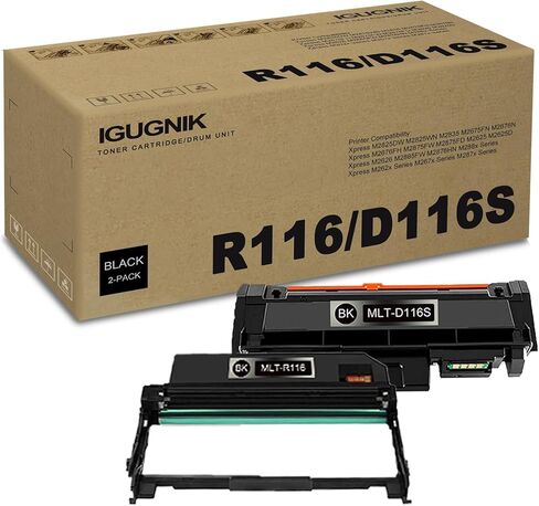 1 Pack MLT- D116S Black Toner Cartridge and 1 Pack MLT -R116 Black Drum Unit Replacement for Samsung MLT- D116S MLT -R116 Work with Xpress M2825DW M2825WN M2835 M2675FN M2676N |MLT- D116S MLT -R116 in Kuwait