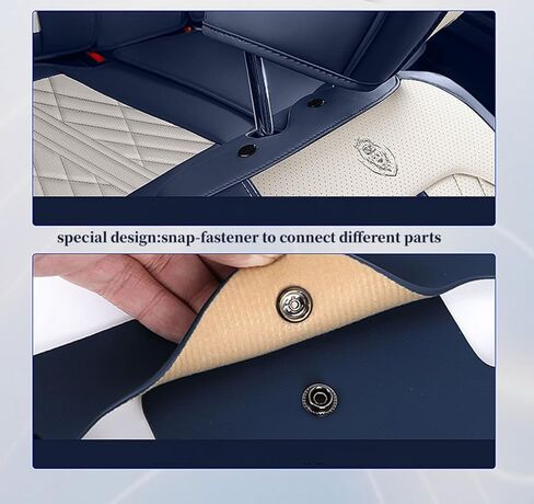 Custom Fit Breathable Water-Proof PU Leather Car Seat Cover for Ford Mustang 2000-2023 2024 2025 2026 Interior Seat Covers Airbag Compatible (Full Set 5 Seats,Blue Grey) in Saudi Arabia