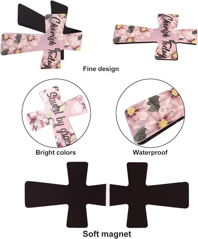 16 قطعة من الإشارات المرجعية المغناطيسية، آيات يسوع الدينية للكتاب المقدس المسيحي، علامات مرجعية للصفحات المغناطيسية، علامات كتاب مغناطيسية للنساء الطالبات، هدايا دراسة الكتاب المقدس في الكنيسة (نمط الأزهار) in Kuwait