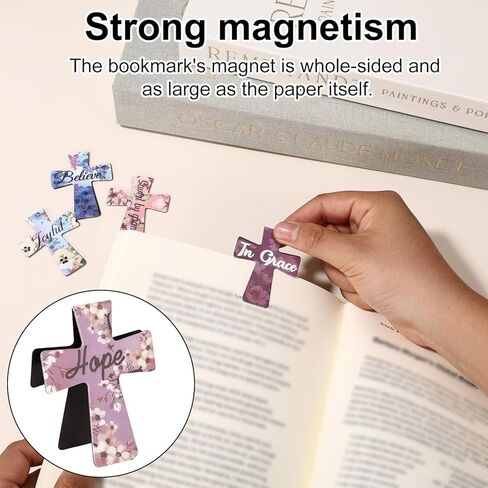 16 قطعة من الإشارات المرجعية المغناطيسية، آيات يسوع الدينية للكتاب المقدس المسيحي، علامات مرجعية للصفحات المغناطيسية، علامات كتاب مغناطيسية للنساء الطالبات، هدايا دراسة الكتاب المقدس في الكنيسة (نمط الأزهار) in Kuwait