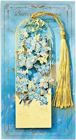 Metal Bookmark with Tassel & Butterfly Design - 1 Pack Hollow-Out Painting Theme Gift for Book Lovers, Readers, Adults and Teens in Saudi Arabia