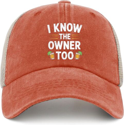 I Know The Owner Too Hat for Womens Baseball Cap Stylish Washed Running Hats Saffron in Saudi Arabia