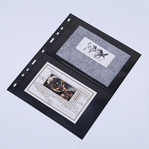 10 Pieces Stamp Collecting Supplies Stamp Collector Pages Album Sheets with Standard 9 Hole Binder Sleeves (Stamp Pages 2rows) in Saudi Arabia