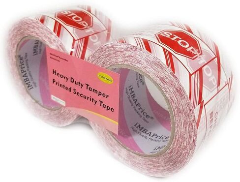 iMBAPrice Security Tape - Printed Message"IF Seal is Broken Check Contents Before Accepting" 6 Roll of 110 Yards(330 Feet x 6) 2" Wide Stop Sign Shipping Packaging Tape in Kuwait