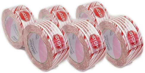 iMBAPrice Security Tape - Printed Message"IF Seal is Broken Check Contents Before Accepting" 6 Roll of 110 Yards(330 Feet x 6) 2" Wide Stop Sign Shipping Packaging Tape in Kuwait