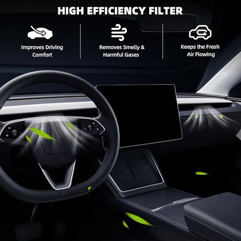 Engine Cabin Air Filter Kit AC Air Conditioner Filters Compatible with T-eslas Model Y 2021 Replace 1658376-00-A in Saudi Arabia