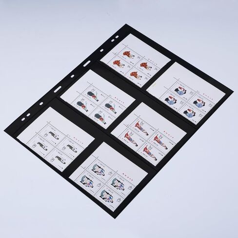 10 Pieces Stamp Collecting Supplies Stamp Collector Pages Album Sheets with Standard 9 Hole Binder Sleeves (Stamp Pages 2rows) in Kuwait