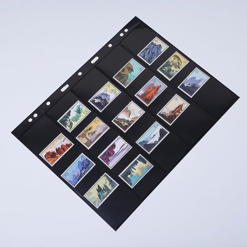 10 Pieces Stamp Collecting Supplies Stamp Collector Pages Album Sheets with Standard 9 Hole Binder Sleeves (Stamp Pages 2rows) in Saudi Arabia