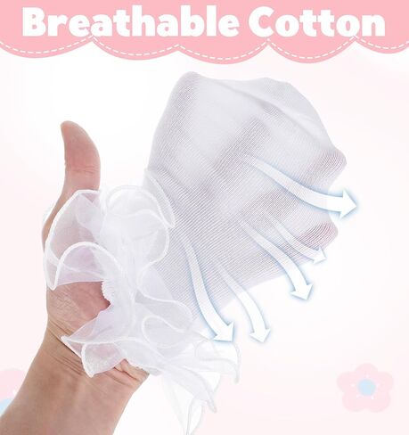 عبوة من 3 جوارب بيضاء مكشكشة، جوارب نسائية مكشكشة من الدانتيل للكاحل مع تصميم على شكل عروة، مريحة ومسامية للارتداء اليومي، نمط الأميرة in Kuwait