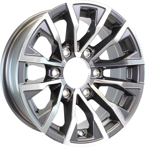 eCustomrim 2-Pack Aluminum Trailer Wheels 15X6 15 Inch 6 Lug 5.5 Center Edge Gun Metal Rim in Saudi Arabia