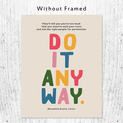 Do It Anyway Quote, Gift for Her, Feminist Art Print, Empowered Women, Girl Boss, Retro Wall Art, Inspirational Quote, Motivational Art, Pink Office Wall Art, Unframed (11X14 INCH) in Saudi Arabia