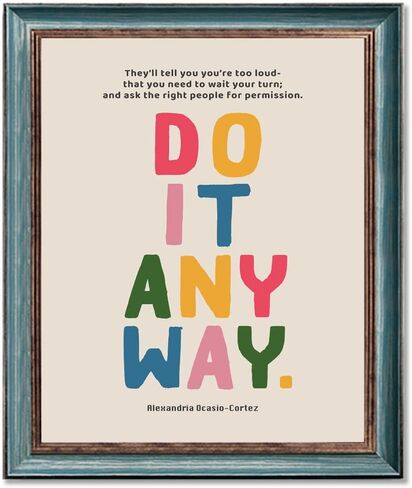 Do It Anyway Quote, Gift for Her, Feminist Art Print, Empowered Women, Girl Boss, Retro Wall Art, Inspirational Quote, Motivational Art, Pink Office Wall Art, Unframed (11X14 INCH) in Saudi Arabia