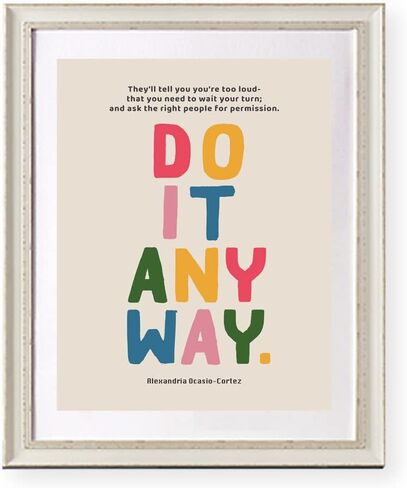 Do It Anyway Quote, Gift for Her, Feminist Art Print, Empowered Women, Girl Boss, Retro Wall Art, Inspirational Quote, Motivational Art, Pink Office Wall Art, Unframed (11X14 INCH) in Saudi Arabia