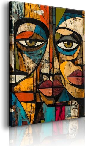 DIACEES African Abstract Wall Art African Modern Tribal Mask Wall Decor Symbol Culture Canvas Poster Mixed Tones Graffiti Picture Perfect for Bedroom Living Room Wall Decor (12x16in Canvas) in Saudi Arabia