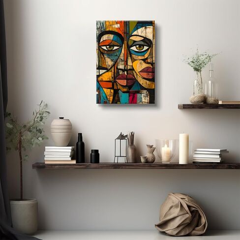 DIACEES African Abstract Wall Art African Modern Tribal Mask Wall Decor Symbol Culture Canvas Poster Mixed Tones Graffiti Picture Perfect for Bedroom Living Room Wall Decor (12x16in Canvas) in Saudi Arabia