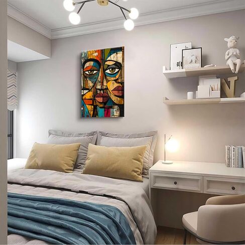 DIACEES African Abstract Wall Art African Modern Tribal Mask Wall Decor Symbol Culture Canvas Poster Mixed Tones Graffiti Picture Perfect for Bedroom Living Room Wall Decor (12x16in Canvas) in Saudi Arabia