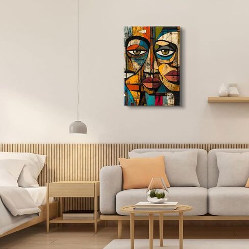 DIACEES African Abstract Wall Art African Modern Tribal Mask Wall Decor Symbol Culture Canvas Poster Mixed Tones Graffiti Picture Perfect for Bedroom Living Room Wall Decor (12x16in Canvas) in Saudi Arabia