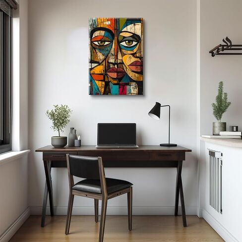 DIACEES African Abstract Wall Art African Modern Tribal Mask Wall Decor Symbol Culture Canvas Poster Mixed Tones Graffiti Picture Perfect for Bedroom Living Room Wall Decor (12x16in Canvas) in Saudi Arabia