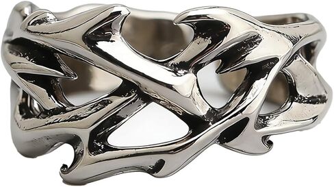 Thorns Ring for Men Women Silver Aging Crown of Thorns Rings Hollow Thorns Ring in Kuwait