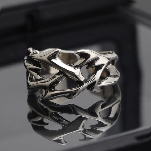 Thorns Ring for Men Women Silver Aging Crown of Thorns Rings Hollow Thorns Ring in Kuwait