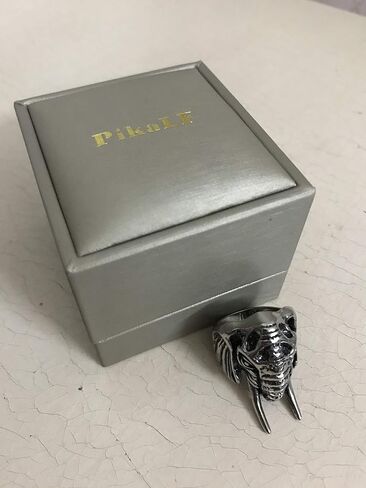 PikaLF Elephant Head Ring for Men, Stainless Steel Boho Ethnic Elephant Rings, Vint- Animal Ring Jewelry - Men in Saudi Arabia