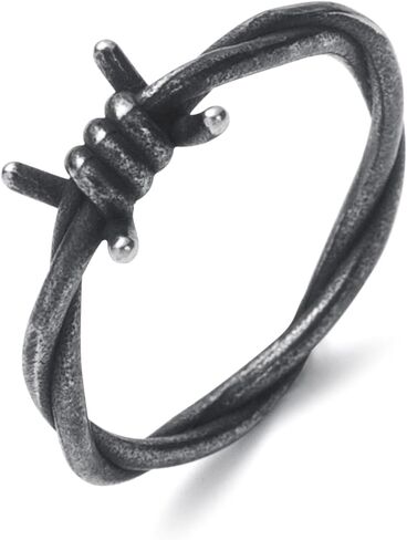Barbed Wire Rings for Men Women Stainless Steel Gothic Punk Ring Jewelry Fashion Statement Emo Rings Size 7/8/9/10/11/12/13 in Kuwait