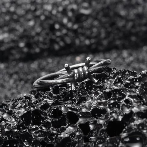 Barbed Wire Rings for Men Women Stainless Steel Gothic Punk Ring Jewelry Fashion Statement Emo Rings Size 7/8/9/10/11/12/13 in Kuwait