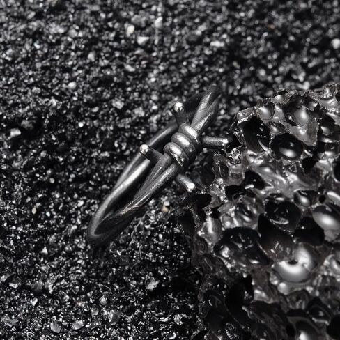 Barbed Wire Rings for Men Women Stainless Steel Gothic Punk Ring Jewelry Fashion Statement Emo Rings Size 7/8/9/10/11/12/13 in Kuwait