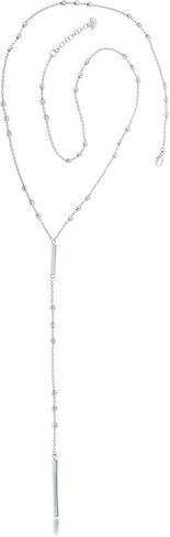 Sterling Silver/Gold-Plated Italian Square Bead and Bar Lariat 'Y' 22+1" Necklace in Saudi Arabia