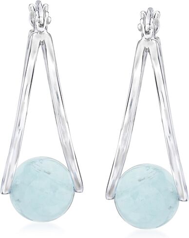 Ross-Simons Gemstone Double Hoop Earrings in Sterling Silver in Kuwait